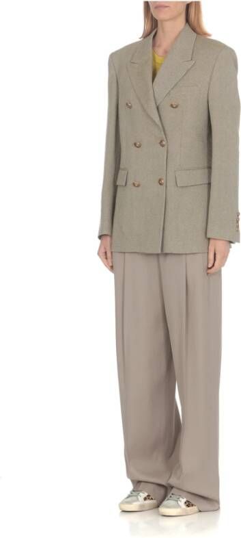 Golden Goose Beige Dubbelbreasted Wol Jas Beige Dames