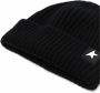 Golden Goose Zwarte wollen ribgebreide hoed met One Star-logo Zwart - Thumbnail 3