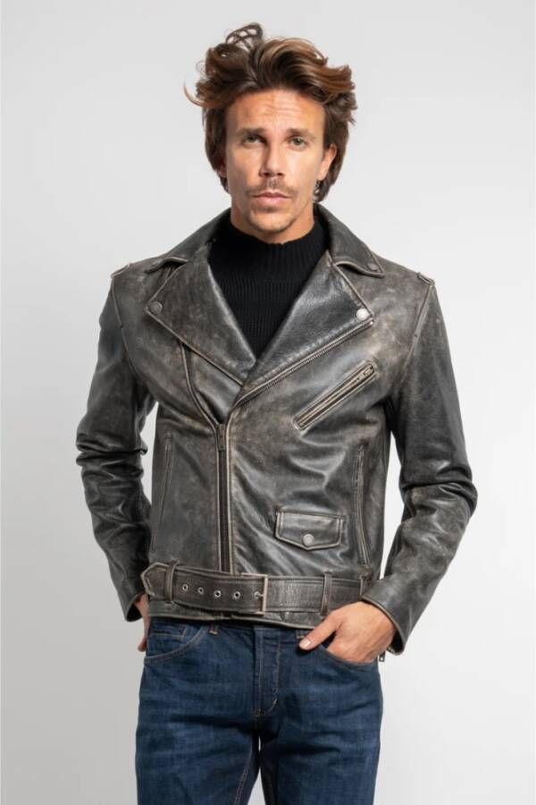 Golden Goose Leather Jackets Zwart Heren
