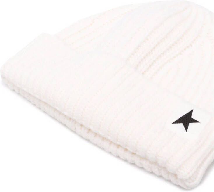 Golden Goose Sterren Beanie Muts Wit Dames