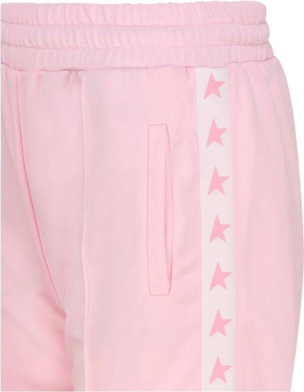 Golden Goose Stijlvolle roze katoenen sweatpants met logo band Roze Dames