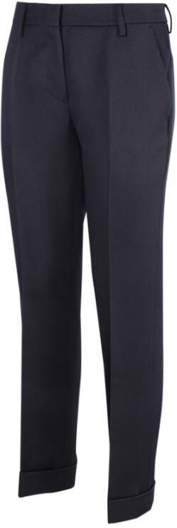 Golden Goose Compacte Gabardine Wol Sigarettenbroek Blauw Dames