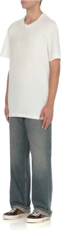 Golden Goose Witte Heren T-shirt met Geborduurd Logo Wit Heren