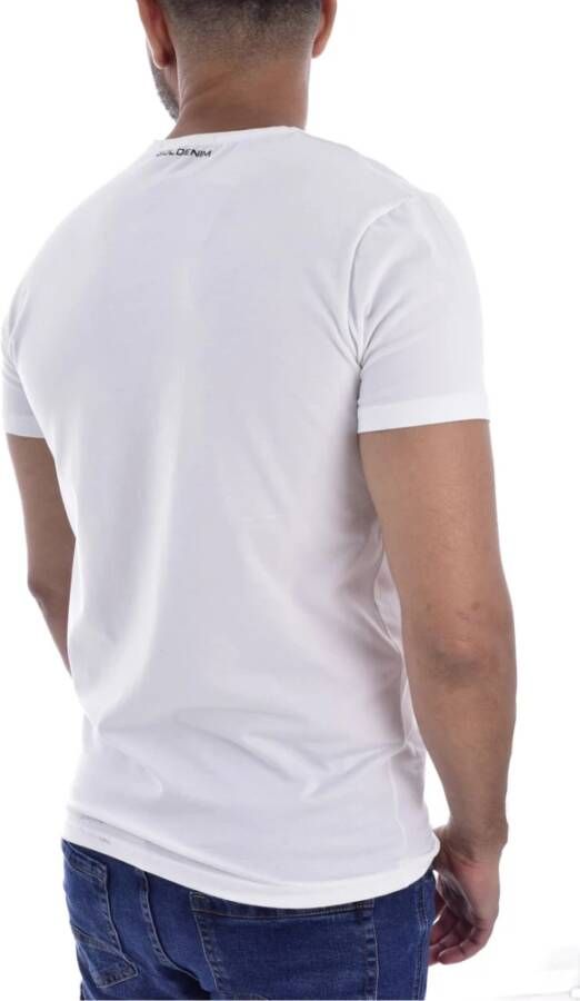 Goldenim paris Bedrukt T-shirt Wit Aansluitende pasvorm Korte mouwen Wit Heren