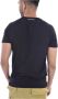 Goldenim paris Bedrukt T-shirt Zwarte Tinten Rechte Pasvorm Korte Mouwen Blauw Heren - Thumbnail 2