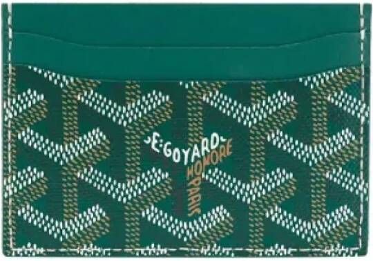 Goyard Vintage Groene Goyardine Slotkaart Portemonnee Groen Dames