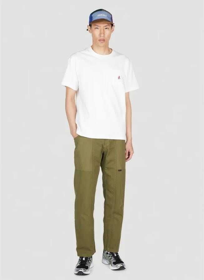 Gramicci Katoenen T-Shirt met Logo Borduursel Wit Heren