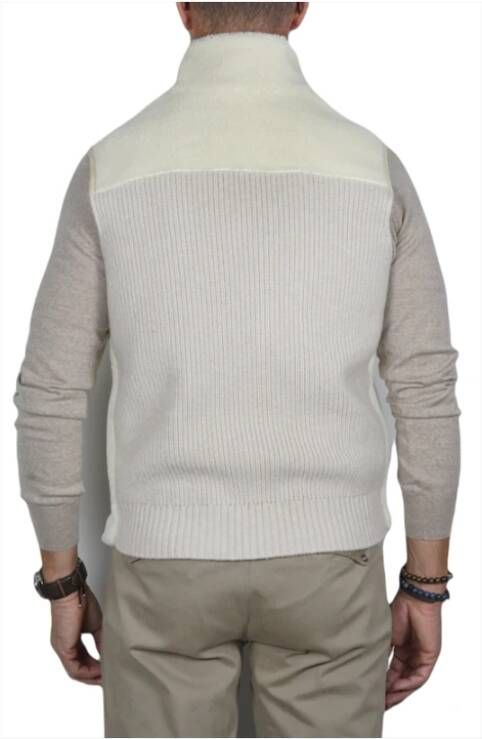 Gran Sasso Beige Mouwloos Wol Bouclé Vest Beige Heren