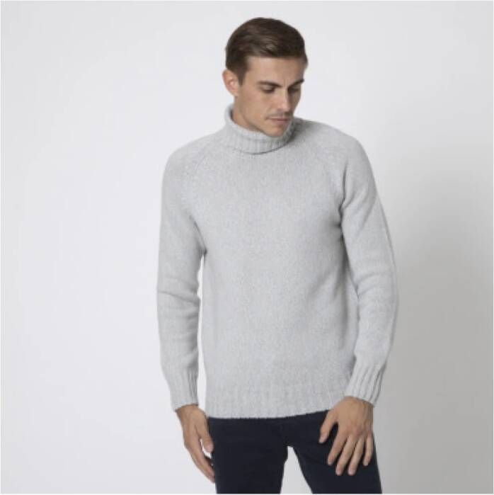 Gran Sasso Blauw-Beige Gemêleerde Coltrui Gray Heren