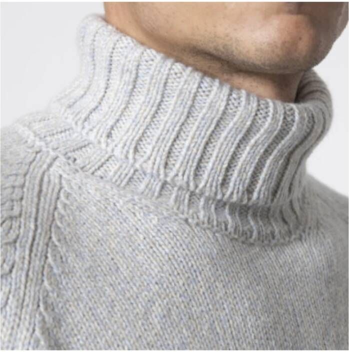 Gran Sasso Blauw-Beige Gemêleerde Coltrui Gray Heren