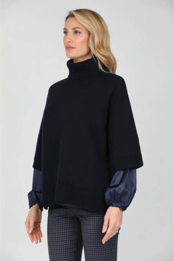Gran Sasso Coltrui met driekwart mouwen en split achteraan Blue Dames