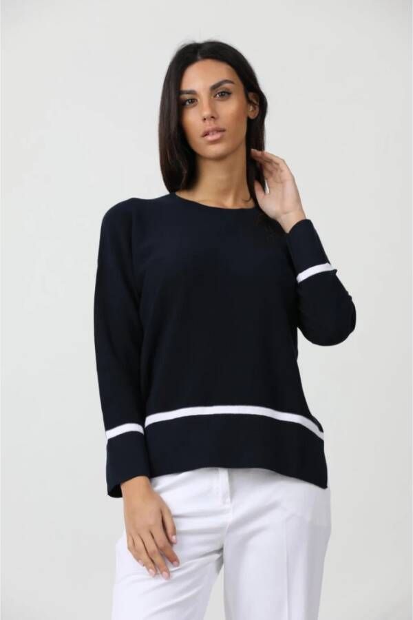 Gran Sasso Stijlvolle Crew Neck Sweater Blue Dames
