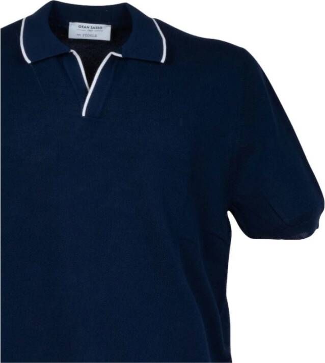 Gran Sasso Polo Shirts Blauw Heren