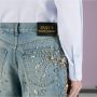 Gucci Denim Short met kristallen afwerking Blauw Dames - Thumbnail 2