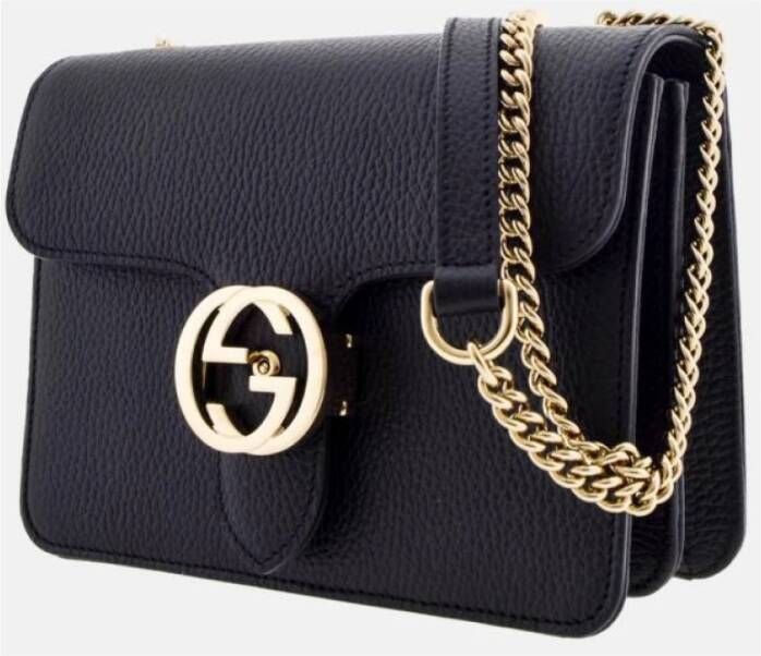 Gucci Interlocking Schoudertas Black Dames
