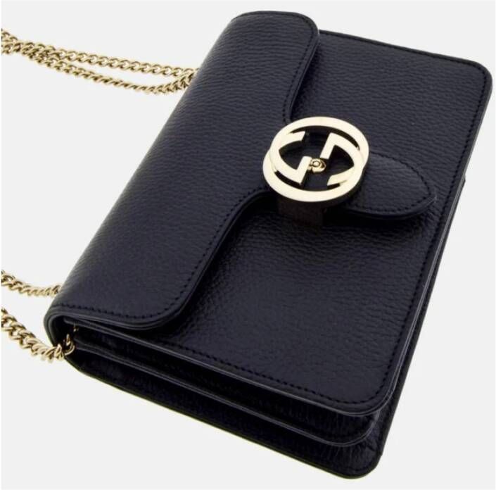 Gucci Interlocking Schoudertas Black Dames