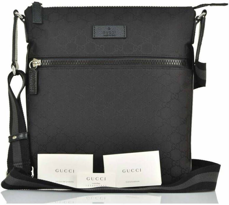 Gucci Logo-Patch Messenger Bag Zwart Heren