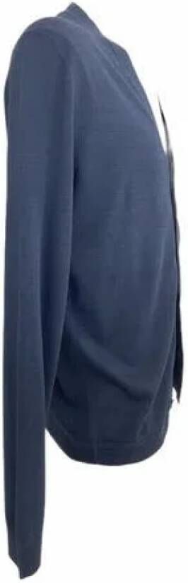 Gucci Vintage Blauwe Poeder Gesneden Zijden Vest Blue Dames