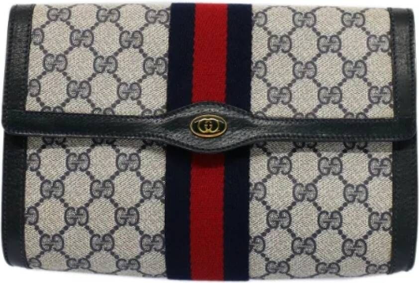 Gucci Vintage Pre-owned Canvas clutches Gray Dames