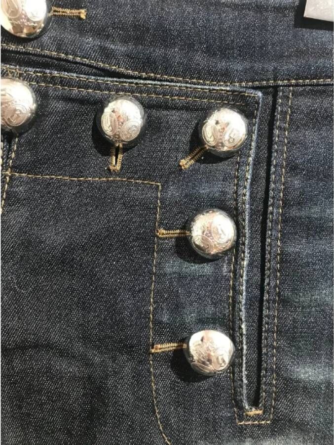 Gucci Vintage Pre-owned Cotton jeans Blauw Dames