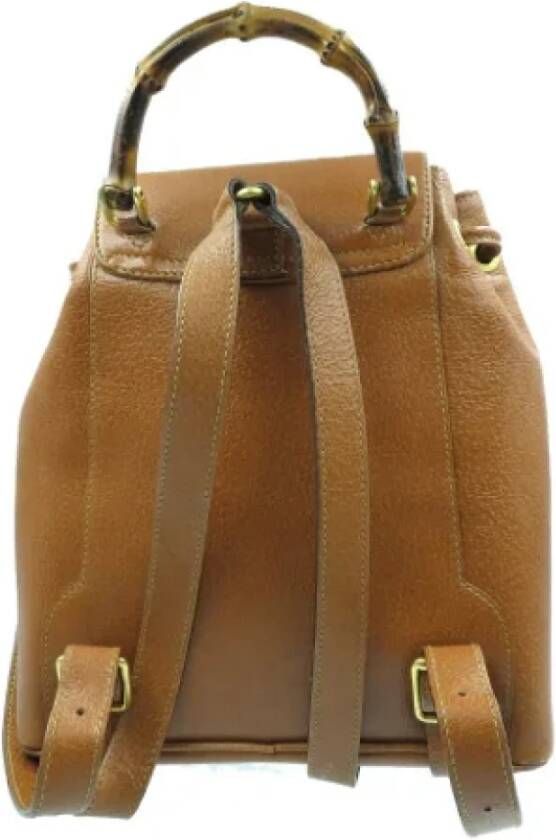 Gucci Vintage Pre-owned Leather backpacks Bruin Dames