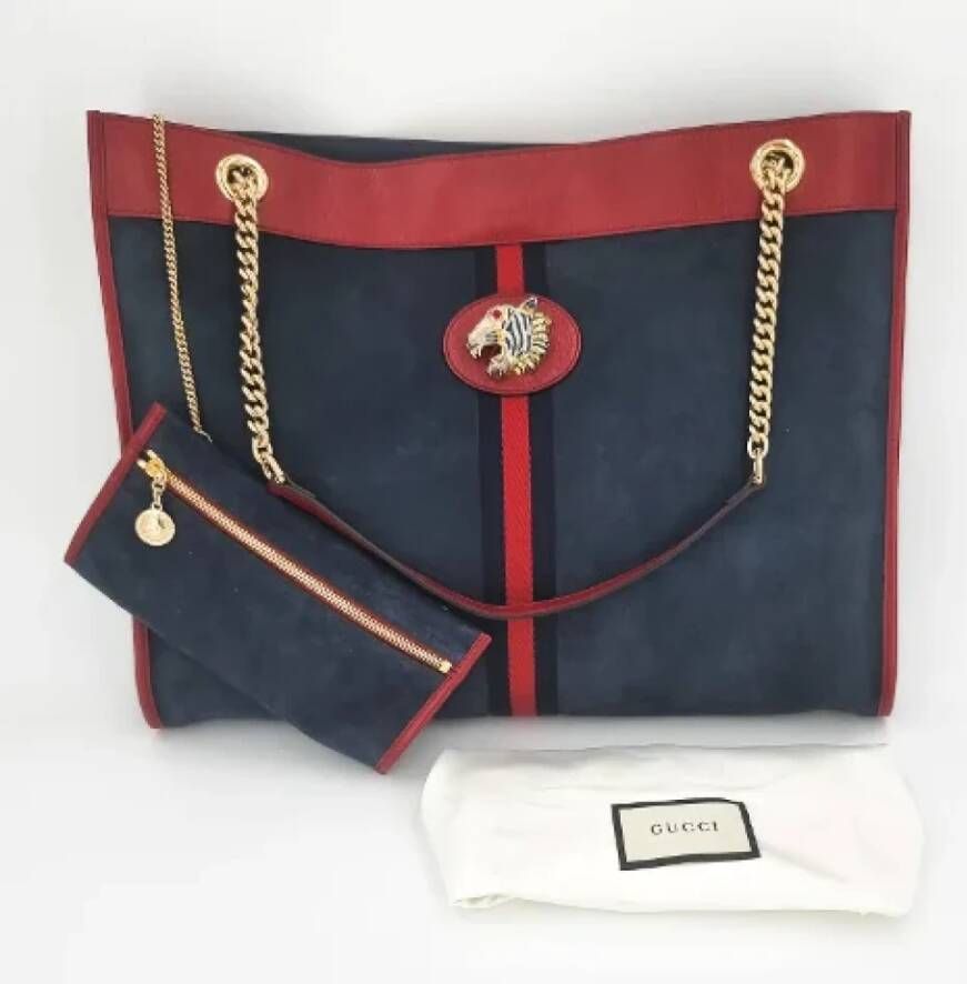 Gucci Vintage Pre-owned Leather gucci-bags Blauw Dames