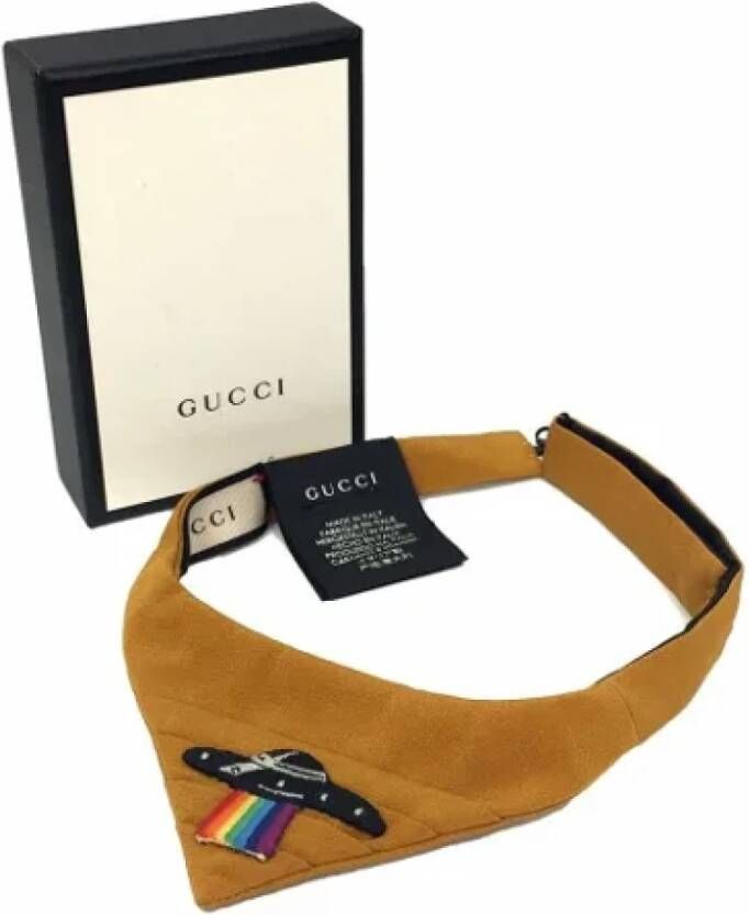 Gucci Vintage Pre-owned Silk home-office Geel Dames