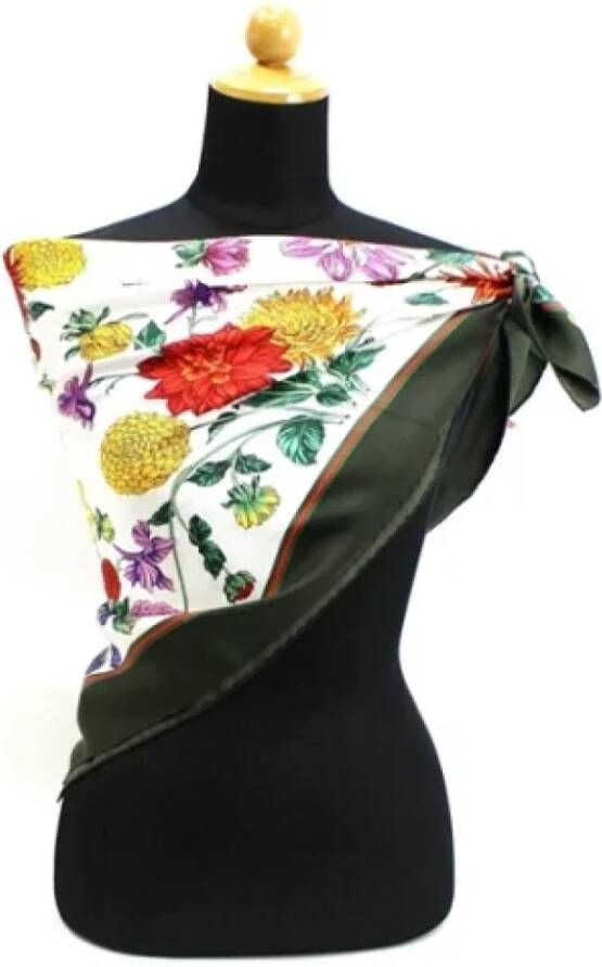Gucci Vintage Pre-owned Silk scarves Wit Dames