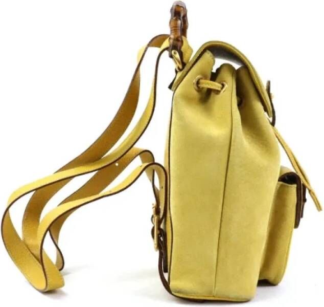 Gucci Vintage Pre-owned Suede backpacks Geel Dames