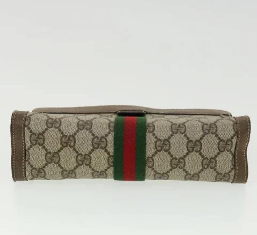 Gucci Vintage Tweedehands Ophidia canvas clutches Beige Dames