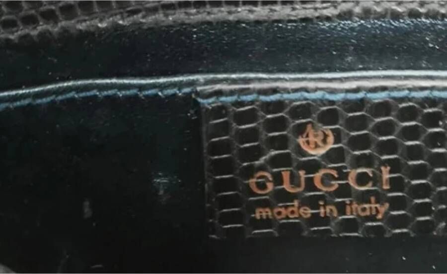Gucci Vintage Zeldzame Gucci GG Hagedis Kralen Clutch Tas Black Dames