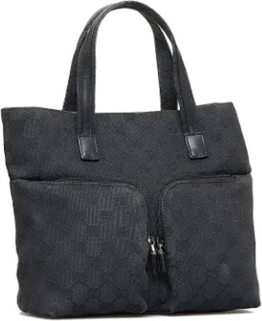 Gucci Vintage Zwarte canvas Gucci tas Black Dames Kledingwinkel
