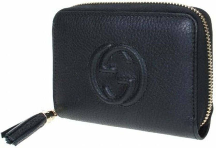 Gucci Leren Portemonnee en Kaarthouder Set Zwart Dames
