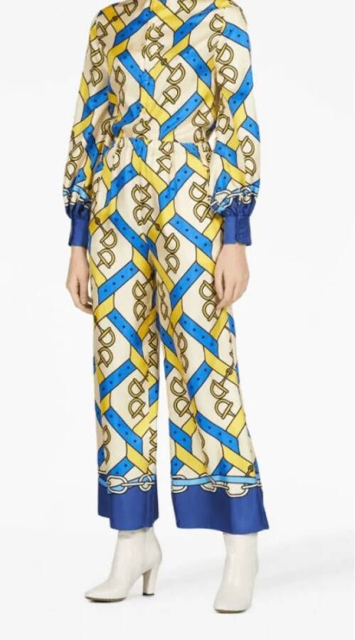 Gucci Horsebit-print Zijden Broek Multicolor Dames