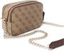Guess Noelle Crossbody Camera Tas in Beige met Multilogo Print Beige Dames - Thumbnail 5