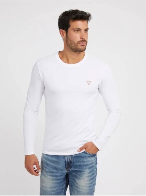 Guess Basis Stretch Longsleeve T-Shirt Wit Heren