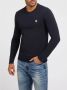 Guess Stretch Basic T-Shirt met Lange Mouwen Blauw Blue Heren - Thumbnail 4