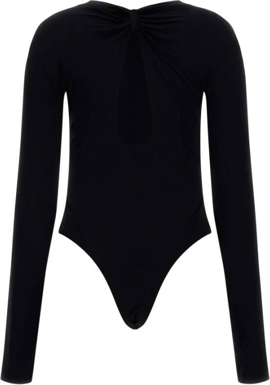 Guess Stijlvolle Zwarte Dames Bodysuit met Lange Mouwen Zwart Dames