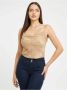 Guess Chainette Spaghettitop Gouden Glans Brown Dames - Thumbnail 2