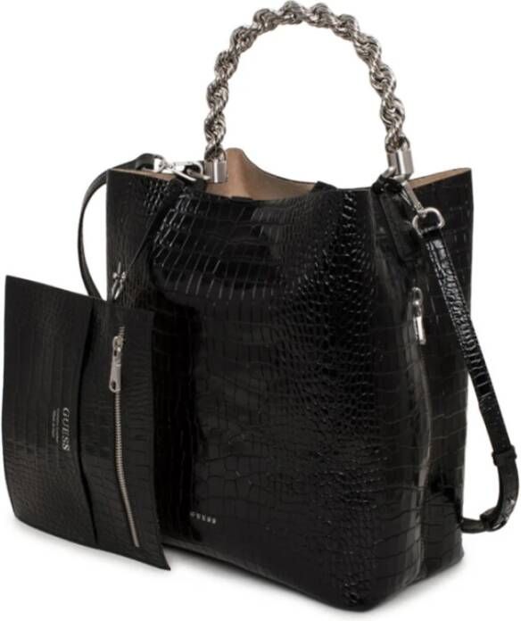 Guess Leren handtas voor moderne vrouwen Zwart Dames