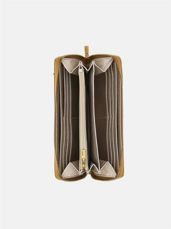 Guess Compacte ritssluiting portemonnee met kaartsleuven Geel Dames
