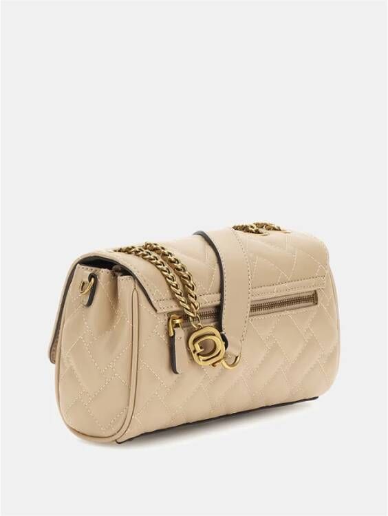 Guess Beige Schoudertas met Verstelbare Band en Interne Zak Beige Dames