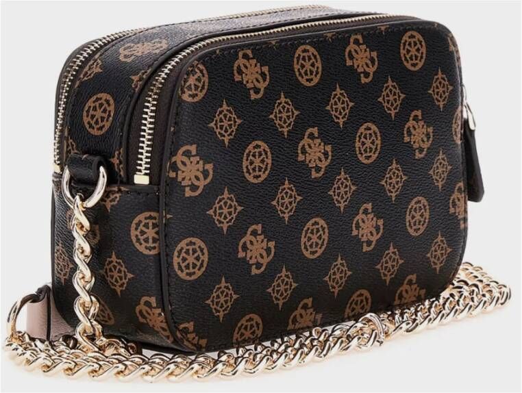 Guess Noelle Crossbody Tas met Metalen Logo Bruin Dames