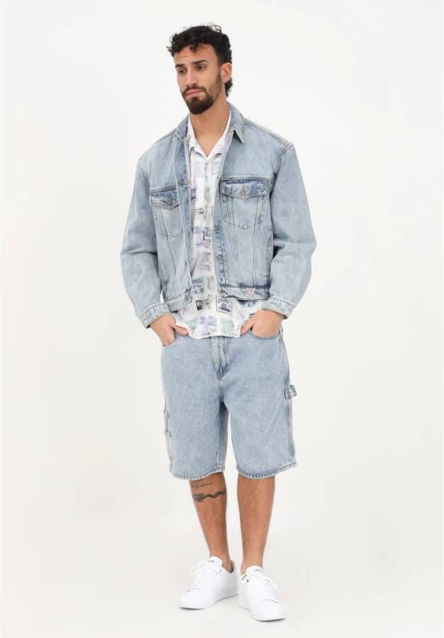 Guess Denim Shorts Blauw Heren