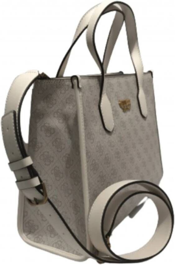 Guess Elegante Witte Rechthoekige Handtas Grijs Dames
