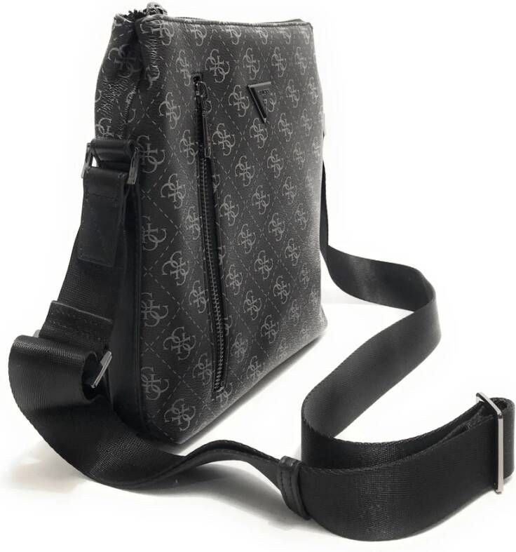 Guess Heren Vezzola Xbody Verticale Rits Schoudertas Zwart Heren
