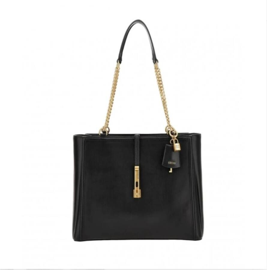 Guess James Zwarte Schoudertas met 3 Compartimenten Zwart Dames