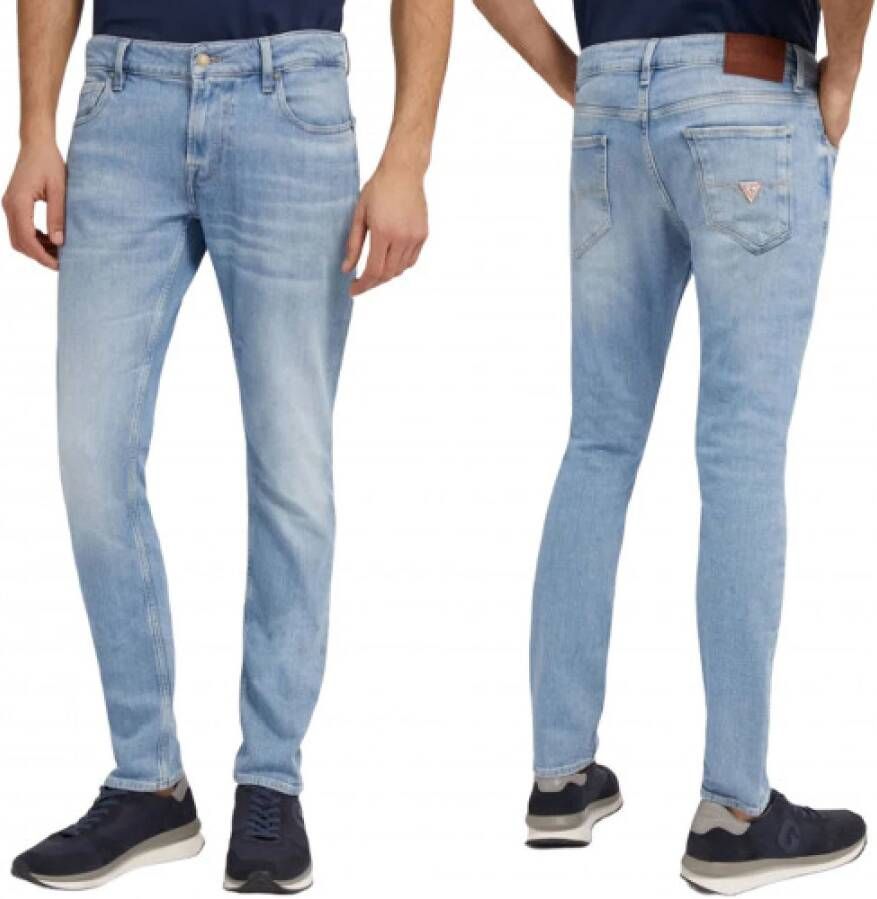 Guess Slim-Fit Skinny Blauwe Jeans voor Heren Blauw Heren