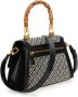 Guess Zwarte Katoenen Handtas met Verstelbare Band en Drukknoopsluiting Black Dames - Thumbnail 2