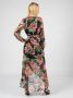 Guess Maxi Jurk met Bloemenprint en V-Hals Zwart Dames - Thumbnail 2